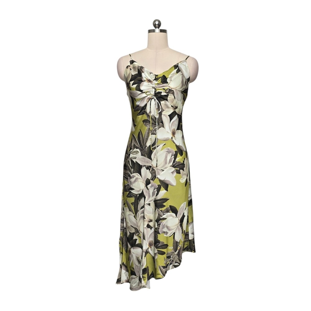 AllSaints Aleida Dress Revive Stem Green Floral‎ Midi Slip Dress US 4 NEW $319